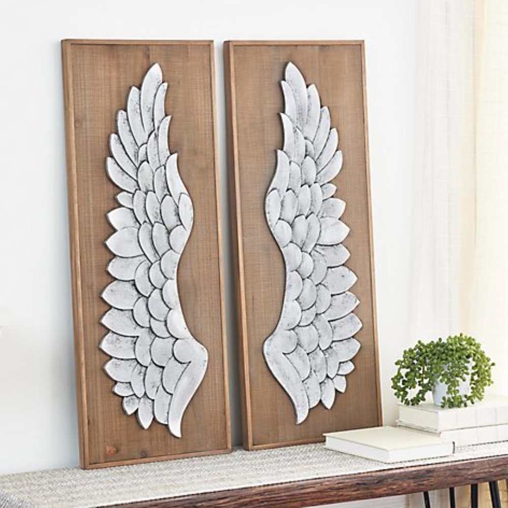 2-piece 25" Angel Wings Wall Decor